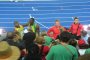 Asafa Powell, Usain Bolt, Betty Heidler und Kathrin Klaas beim Interview!